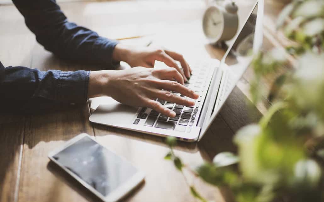 Content management system on a laptop