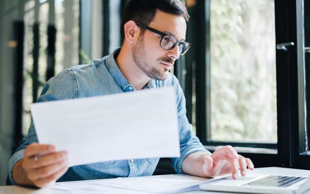 Document capture software being used on laptop