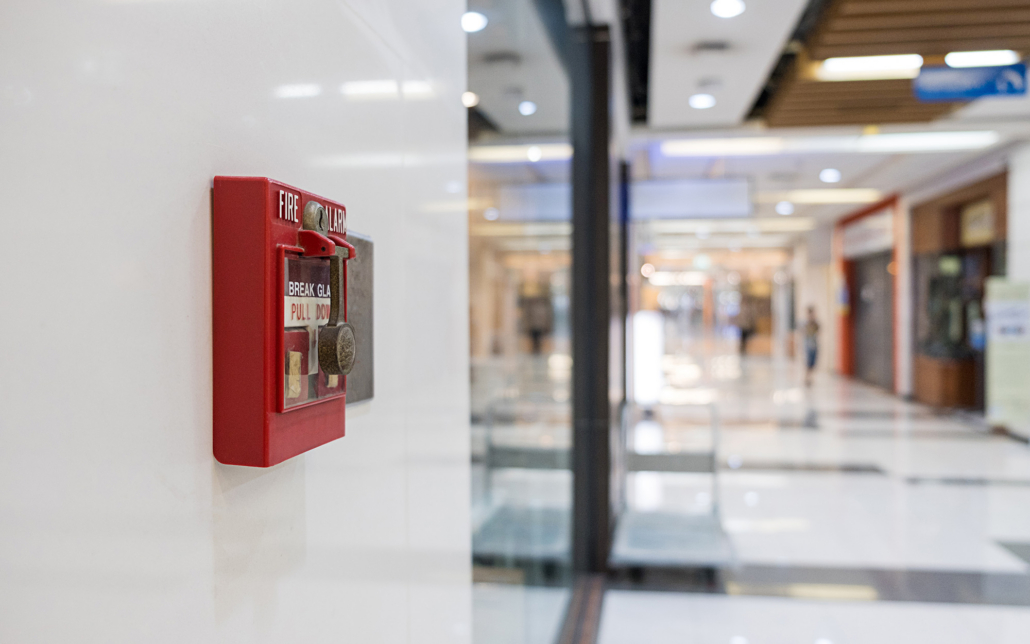Fire Alarm In Commercial Building Hallway