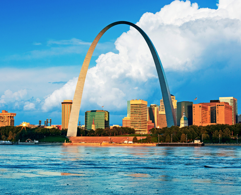 St. Louis Gateway Arch From The Other Side Of The Mississippi River