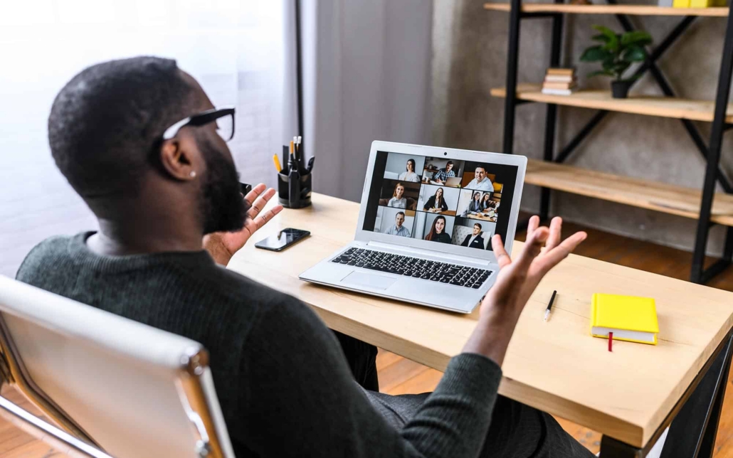 View Of A Person Talking On A Video Call